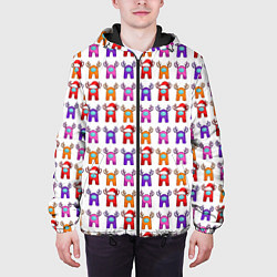 Куртка с капюшоном мужская Among Us Новогодние олени, цвет: 3D-черный — фото 2