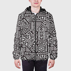 Куртка с капюшоном мужская Геометрия, цвет: 3D-черный — фото 2