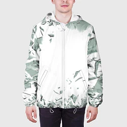Куртка с капюшоном мужская Разбитое стекло, цвет: 3D-белый — фото 2