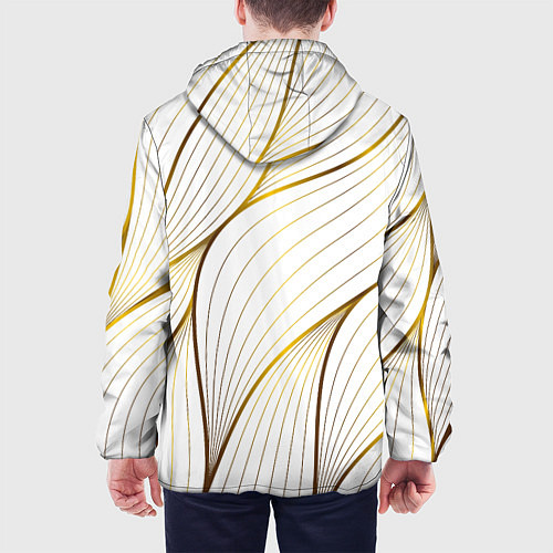 Мужская куртка Белые лепестки / 3D-Белый – фото 4