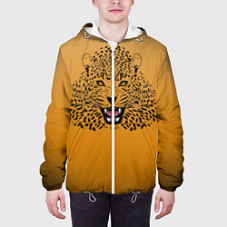 Куртка с капюшоном мужская Леопард, цвет: 3D-белый — фото 2