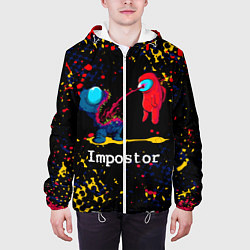 Куртка с капюшоном мужская Among Us - Impostor, цвет: 3D-белый — фото 2