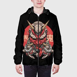 Куртка с капюшоном мужская Cyber Oni Samurai, цвет: 3D-черный — фото 2