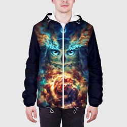 Куртка с капюшоном мужская Сова Космос, цвет: 3D-белый — фото 2