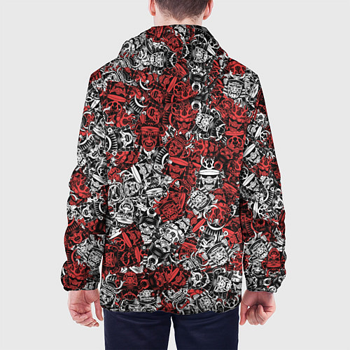 Мужская куртка Красные и Белые самураи / 3D-Белый – фото 4