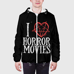 Куртка с капюшоном мужская I Love Horror Movies, цвет: 3D-белый — фото 2