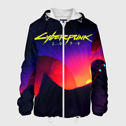 Куртка с капюшоном мужская Cyberpunk 2077, цвет: 3D-белый