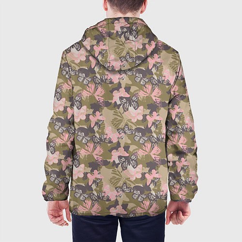 Мужская куртка Камуфляж с бабочками / 3D-Белый – фото 4