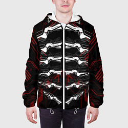 Куртка с капюшоном мужская Цифровой киберскелет, цвет: 3D-белый — фото 2