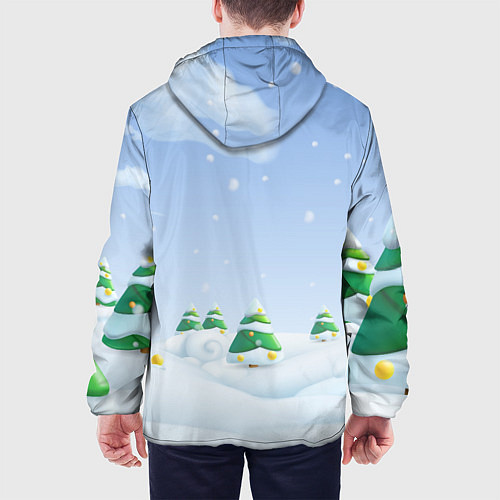 Мужская куртка 2021 год Домики / 3D-Черный – фото 4