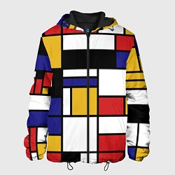 Куртка с капюшоном мужская Color blocking, цвет: 3D-черный