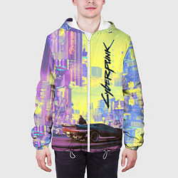 Куртка с капюшоном мужская Cyberpunk 2077, цвет: 3D-белый — фото 2