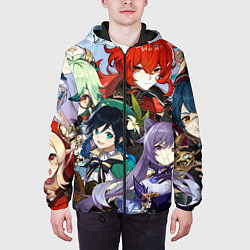 Куртка с капюшоном мужская Персонажи Genshin Impact, цвет: 3D-черный — фото 2