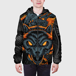 Куртка с капюшоном мужская Волк и дракон, цвет: 3D-черный — фото 2