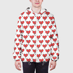 Куртка с капюшоном мужская Разбитое Сердце, цвет: 3D-белый — фото 2