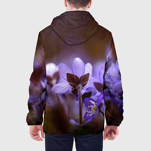 Мужская куртка Хрупкий цветок фиалка / 3D-Белый – фото 4