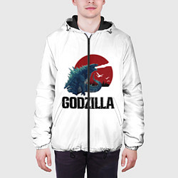 Куртка с капюшоном мужская Годзилла, цвет: 3D-черный — фото 2