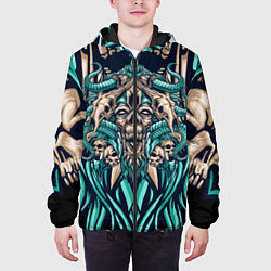 Куртка с капюшоном мужская Древний зомби, цвет: 3D-черный — фото 2