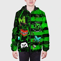 Куртка с капюшоном мужская Minecraft Майнкрафт, цвет: 3D-черный — фото 2