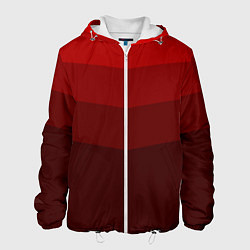 Куртка с капюшоном мужская Красный Градиент, цвет: 3D-белый