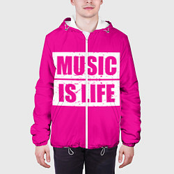 Куртка с капюшоном мужская Музыка жизни, цвет: 3D-белый — фото 2