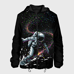 Куртка с капюшоном мужская Космический Сёрфинг, цвет: 3D-черный