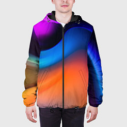 Куртка с капюшоном мужская Цветной шум, цвет: 3D-черный — фото 2