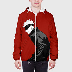 Куртка с капюшоном мужская Годжо Магическая Битва арт02, цвет: 3D-белый — фото 2