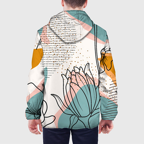 Мужская куртка Цветы / 3D-Белый – фото 4