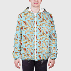 Куртка с капюшоном мужская Кусочки Пиццы, цвет: 3D-белый — фото 2