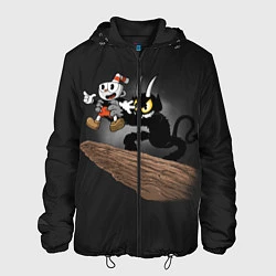 Куртка с капюшоном мужская CUPHEAD, цвет: 3D-черный
