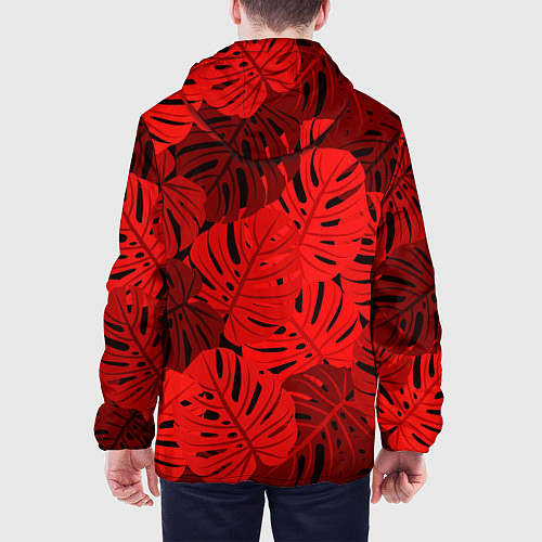 Мужская куртка Тропические листья Монстера / 3D-Черный – фото 4