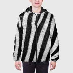 Куртка с капюшоном мужская Зебра, цвет: 3D-черный — фото 2