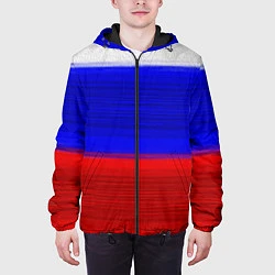 Куртка с капюшоном мужская Флаг России, цвет: 3D-черный — фото 2