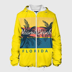 Куртка с капюшоном мужская Майами-Бич, цвет: 3D-белый