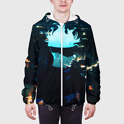 Куртка с капюшоном мужская Магическая битва, цвет: 3D-белый — фото 2