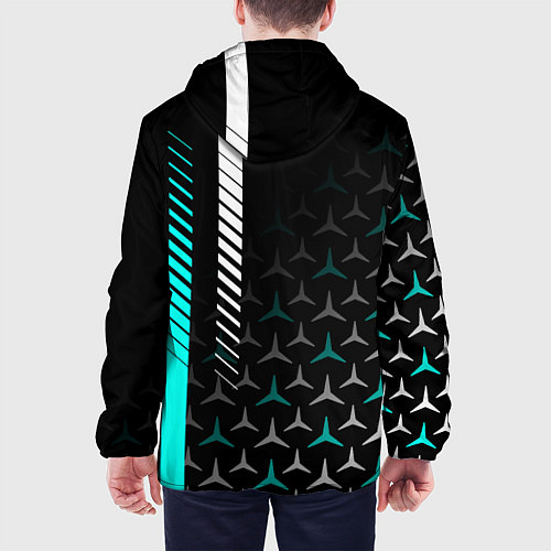 Мужская куртка МЕРСЕДЕС AQUA BLACK GRADIENT / 3D-Белый – фото 4