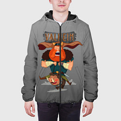 Куртка с капюшоном мужская Valheim викинг на свине, цвет: 3D-черный — фото 2