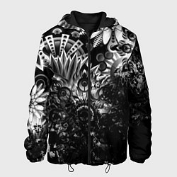 Куртка с капюшоном мужская Floral Pattern, цвет: 3D-черный