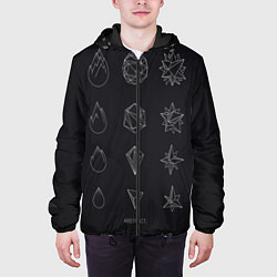 Куртка с капюшоном мужская Абстракции, цвет: 3D-черный — фото 2