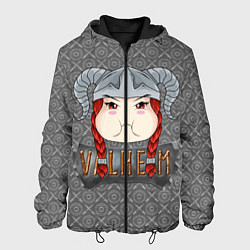Куртка с капюшоном мужская Valheim рыжая девушка викинг, цвет: 3D-черный