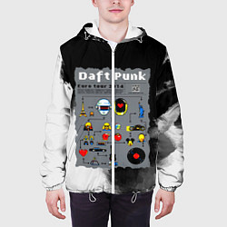 Куртка с капюшоном мужская Daft punk modern, цвет: 3D-белый — фото 2