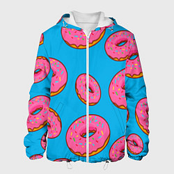 Куртка с капюшоном мужская Пончики, цвет: 3D-белый