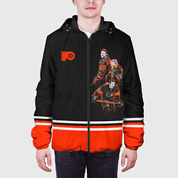 Куртка с капюшоном мужская Philadelphia Flyers, цвет: 3D-черный — фото 2