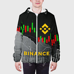 Куртка с капюшоном мужская BINANCE БИНАНС ГРАФИК, цвет: 3D-белый — фото 2