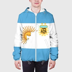 Куртка с капюшоном мужская Сборная Аргентины, цвет: 3D-белый — фото 2