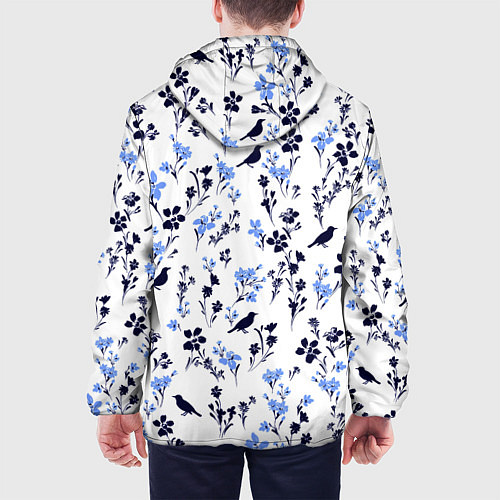 Мужская куртка Цветы и птицы / 3D-Белый – фото 4