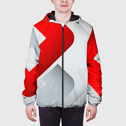 Куртка с капюшоном мужская 3D SPORT STYLE RED WHITE, цвет: 3D-черный — фото 2