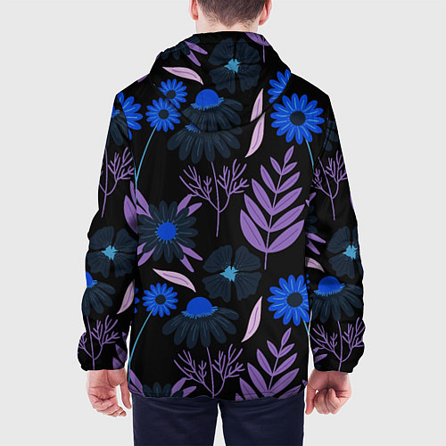 Мужская куртка Цветы и листья / 3D-Белый – фото 4