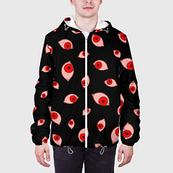 Куртка с капюшоном мужская Взгляд тьмы, цвет: 3D-белый — фото 2